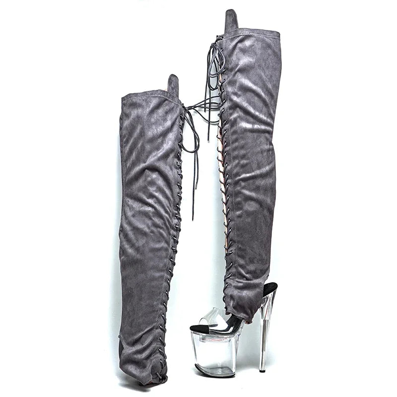 Serpentine high heel boot covers shoe set