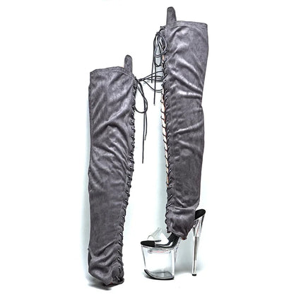 Serpentine high heel boot covers shoe set