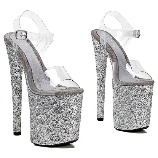 8Inch/20cm Women's Platform Sandals  party High Heels Shoes  Bling Sequins Fashion Shoes Pole Dancing Shoes 1B