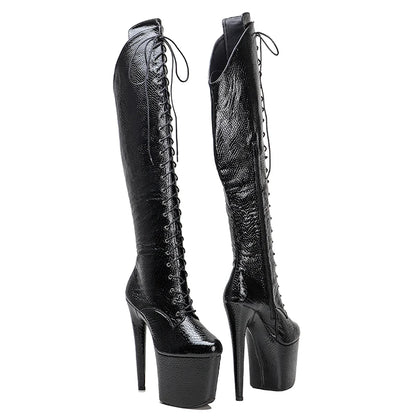 20CM/8inches Pole dancing shoes High Heel platform Boots closed toe Pole Dance boots