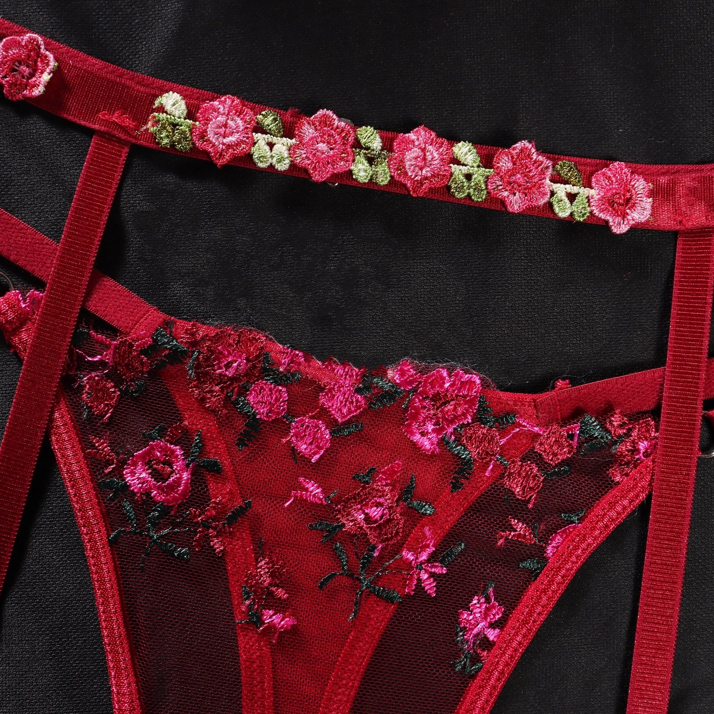 Ellolace Fancy Lingerie Lace Delicate Underwear Ensemble Garter Belt Set Luxury Valentine Lingerie Fantasy Fairy Bra Set