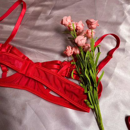 Lencería íntima y caliente ahueca hacia fuera la ropa interior femenina fantasía Langerie Body G-String tangas disfraces 
