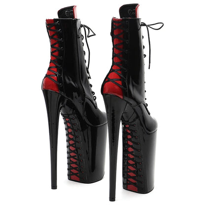 26CM/10inches Patent Upper Black with Red   y exotic High Heel platform party shoes Pole Dance boot