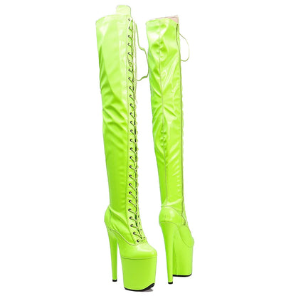 20CM/8inches patent upper  fashion  lady High Heel platform  Pole Dance boots
