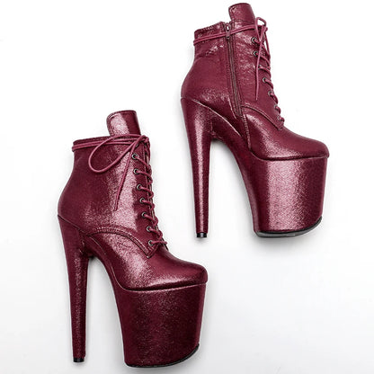 20CM/8inches super short boots Pole dance shoes High Heels Pole Dance boot