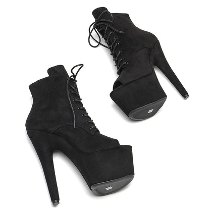 17CM/7Inch suede upper Women's Platform boots  party High Heels Shoes Pole Dance shoes ankle boots 2B