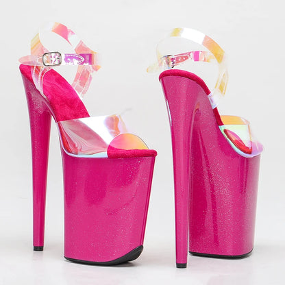 23 CM/9inches holographic Upper  Platform Shoes y Dance ShoesHigh Heels Sandals Pole Dance shoes