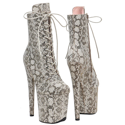 20CM/8Inch Genuine Leather Women's Platform disco party High Heels  Pole Dance boot