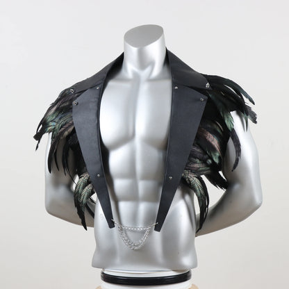 Sexy Shoulder Harness Strap  Men Leather Body Cage Chest Harness Belt Strap Puppy  Lingerie Night Club Stage