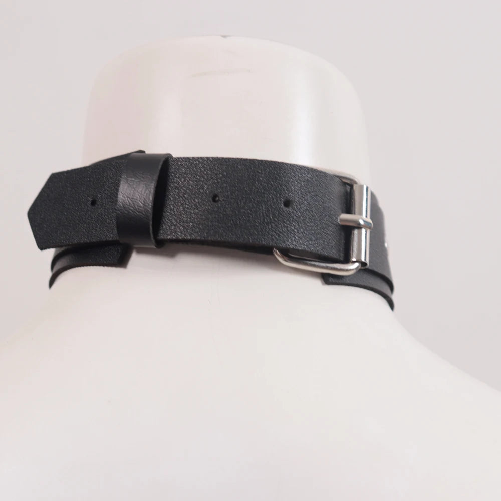 Sexy Harajuku PU  Leather Choker Chain Pendant Necklaces Women Men Punk Neck Gothic Black Necklace Cool Collar Cosplay