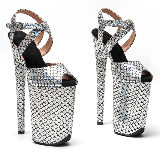 23CM/9inches PVC upper  Platform y  High Heels Sandals Models Catwalk Show Pole Dance shoes 1B