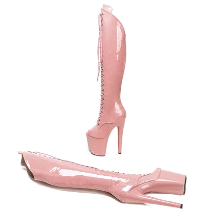 20CM/8Inch Patent Upper  Platform disco party High Heels Shoes Pole Dance boot