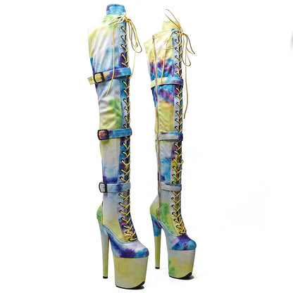 20CM/8inches PU  Upper y exotic young trend fashion  boots High Heel   platform Pole Dance boot
