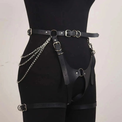 ock y Layered Body Chains Punk Leather Harness Strap  Gothic Garter Belt Women  Lingerie Accessories Rave