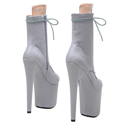 20CM/8inches denim Upper Pole dancing shoes High Heel platform Pole Dance boot