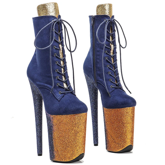 Suede upper y boots 23CM/9inches High Heels Platform Pole Dance shoes