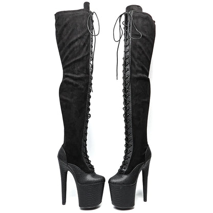 20CM/8inches Women New Design y Extreme High Heel   Lap Dancing Stripper Shoes Platform Lace-up  5B