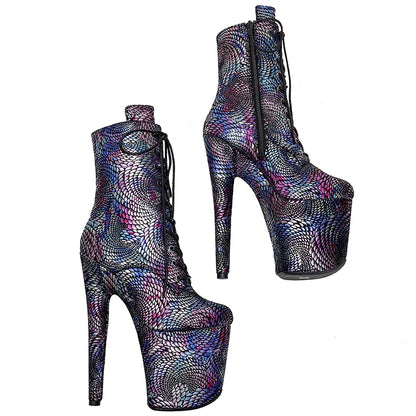 20CM/8Inch Genuine Leather Women's Platform disco party High Heels  Pole Dance boot
