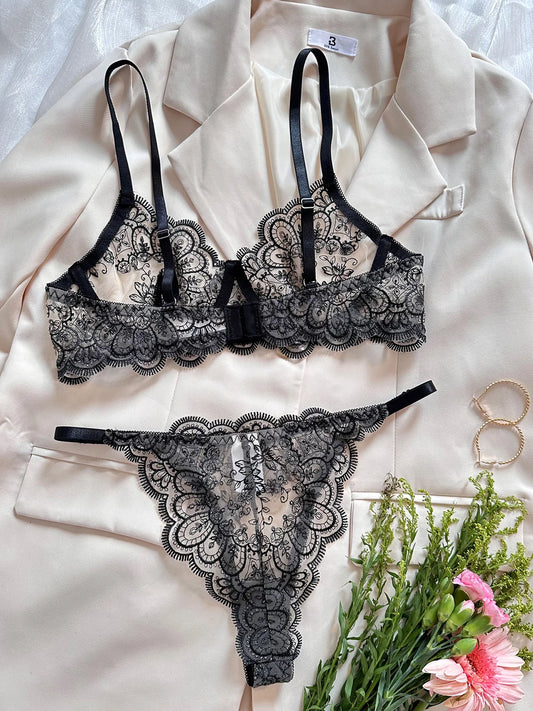 Fancy Lace y Lingerie For Fine Women See Through Intimate Night Floral Bilizna y Sensual Exotic Sets