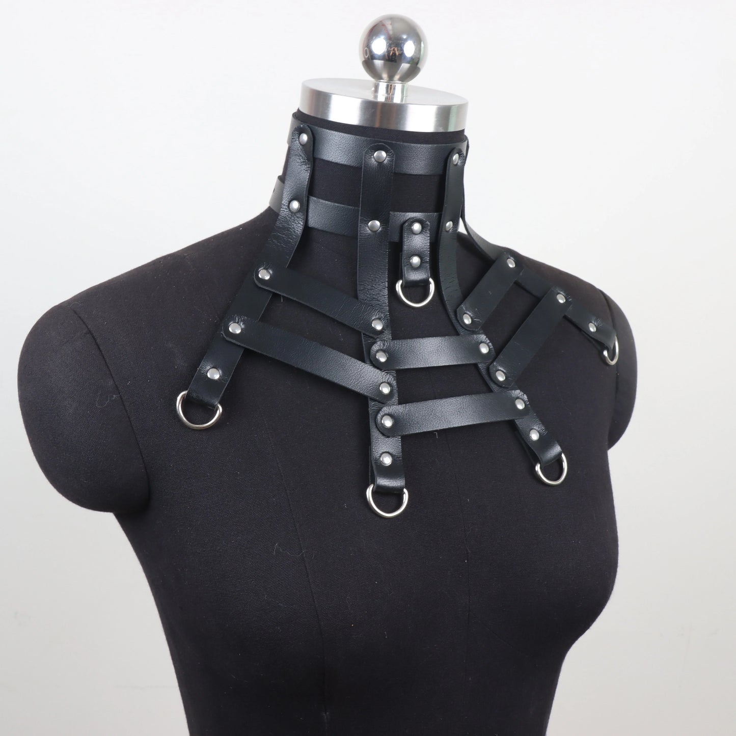Sexy Punk Rave Chokers Necklace PU Leather Harness  Cosplay Goth Round Collar For Women   Goth Accessories