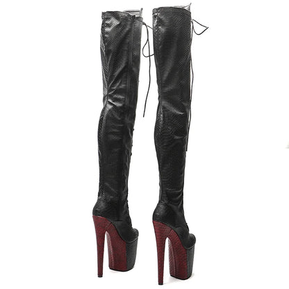20CM/8inches  Women New Design  Extreme High Heel   Lap Dancing Stripper Shoes Platform Lace-up 5B