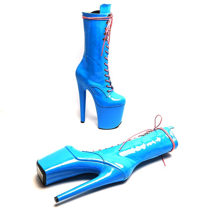 20cm/8inches Patent  Upper   Fashion  High Heel platform   Pole Dancing boots
