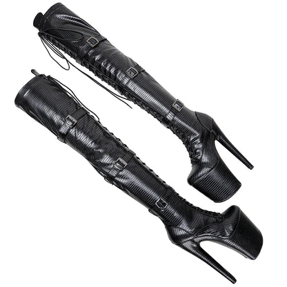 20CM/8Inch PU upper  Platform disco party High Heels Shoes Pole Dance boot