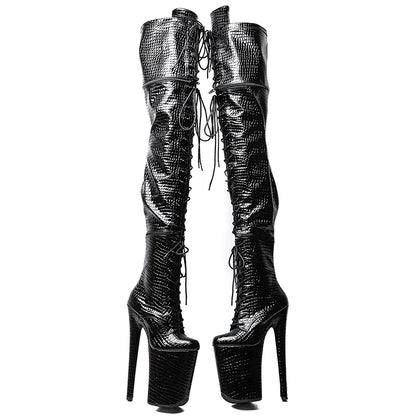 23CM/9Inch Pu Upper Zipper split boots Women New Design Three ways wear boots Extreme High Heel  Detachable boots