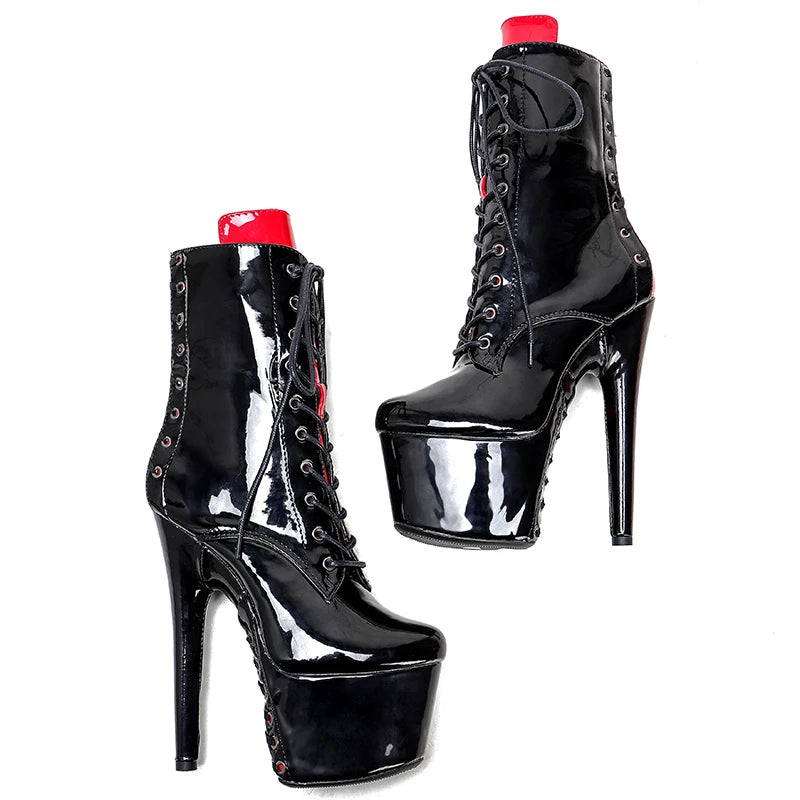 Newest 17CM/7inches Pole dance boot with denim High Heel platform Boots closed toe  Pole Dance boot