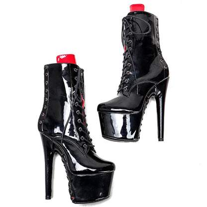 Newest 17CM/7inches Pole dance boot with denim High Heel platform Boots closed toe  Pole Dance boot