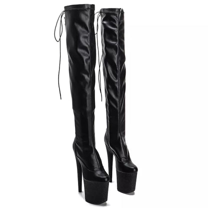 20CM/8inches Matte PU Pole dancing platform Pole Dance boots