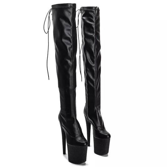 20CM/8inches Matte PU Pole dancing platform Pole Dance boots