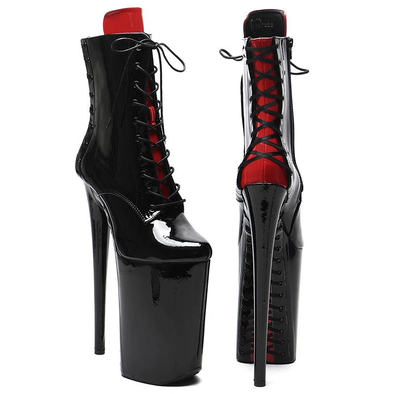 26CM/10inches Patent Upper Black with Red   y exotic High Heel platform party shoes Pole Dance boot