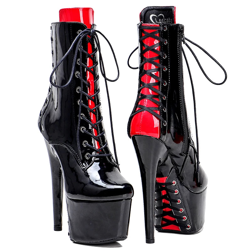 Newest 17CM/7inches Pole dance boot with denim High Heel platform Boots closed toe  Pole Dance boot