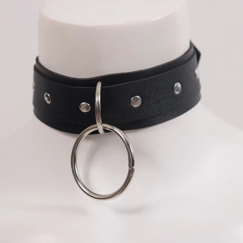 Sexy Harajuku PU  Leather Choker Chain Pendant Necklaces Women Men Punk Neck Gothic Black Necklace Cool Collar Cosplay