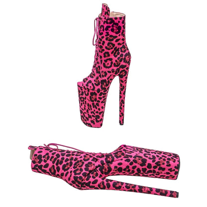 26CM/10inches ankle boots y exotic High Heel platform party open toe  shoes Pole Dance boot