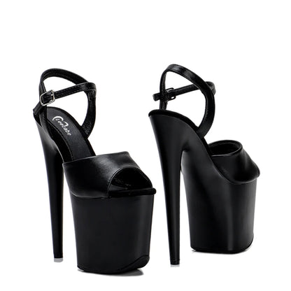 20CM/8Inch Matte PU  Women's Platform Sandals  party High Heels Shoes Pole Dancing Shoes