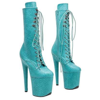 PU UPPER 20CM/8Inch Women's Platform disco party High Heels Shoes Pole Dance boot