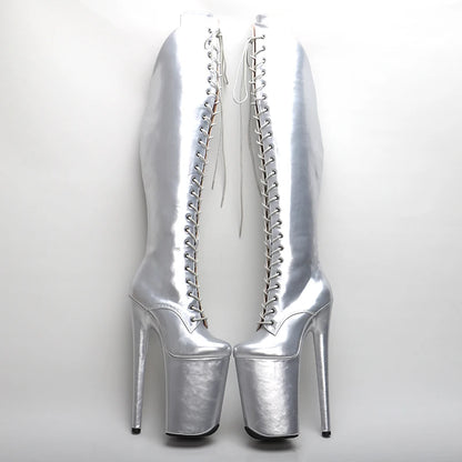 23CM/9inches Pole dancing shoes High Heel platform Boots closed toe Pole Dance boots