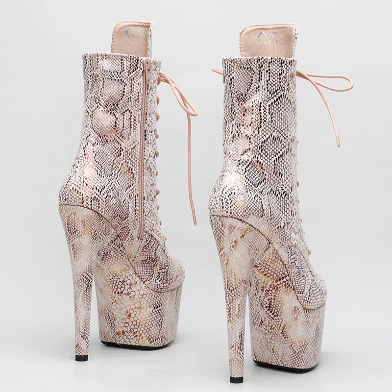 Snake Suede  Upper 17CM/7inches Pole dancing shoes High Heel platform Pole Dance boot