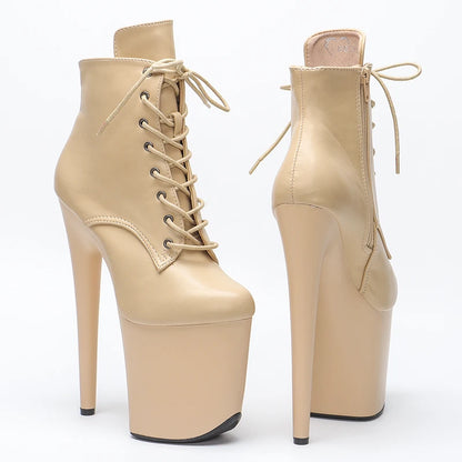 20CM/8inches  Matte PU upper Pole dancing shoes High Heel platform Boots Pole Dance boots