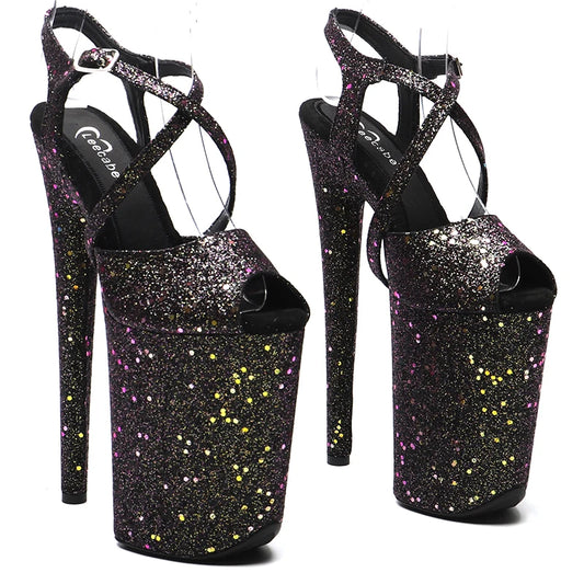 23CM / 9inches  Glitter  fashion  Platform High Heels Sandals Pole Dance shoes