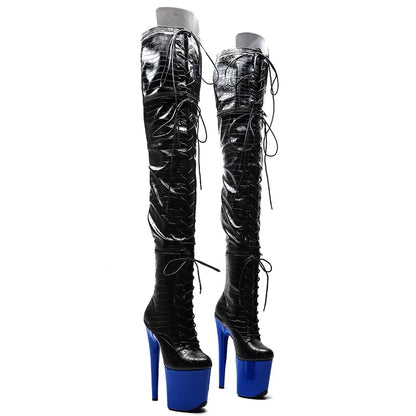 20CM/8Inch PU  Upper Zipper split boots Women New Design Three ways wear boots Extreme High Heel  Detachable boots