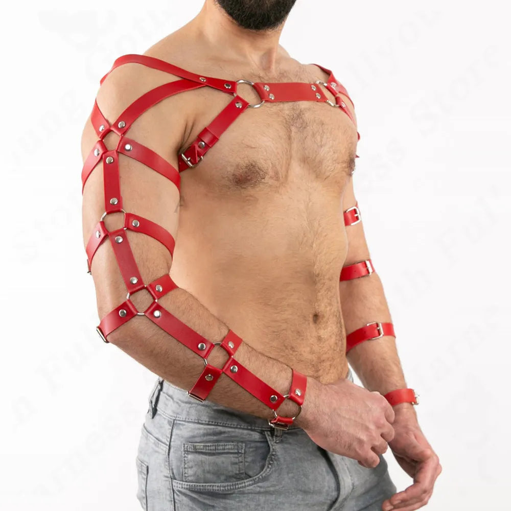 Lingerie For Men Leather Harness Adjustable  Gay Clothing y Body Chest Belt Male Straps Shoulder Punk Rave Costum
