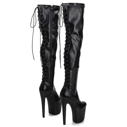 20CM/8inches Matte PU Pole dancing platform Pole Dance boots