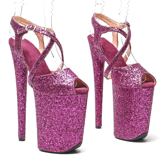 23CM / 9inches  Glitter  fashion  Platform High Heels Sandals Pole Dance shoes