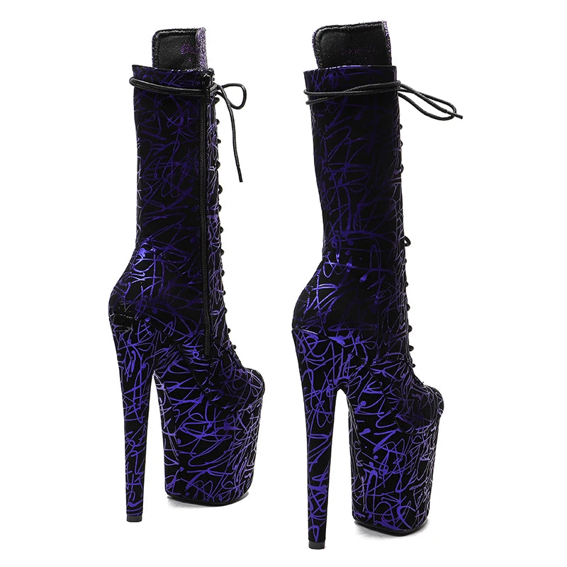 20CM/8Inch  Ankle Boots y  Stripper Shoes  Women Pole Dance Models Catwalk Show nightclub super high heel  4B