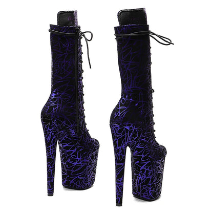 20CM/8Inch  Ankle Boots y  Stripper Shoes  Women Pole Dance Models Catwalk Show nightclub super high heel  4B