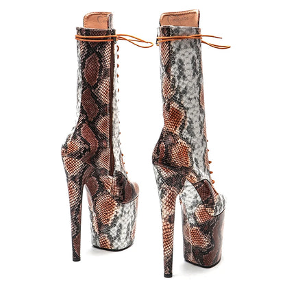 20cm/8inches Snake  upper Fashion   High Heel platform   Pole Dancing boot