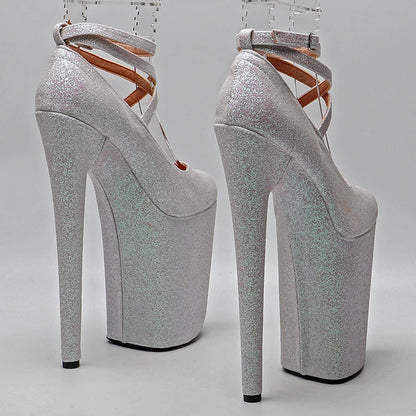 23CM/9inches Glitter  PU upper fashion trend exotic y romantic Platform y  High Heels Pole Dance shoes